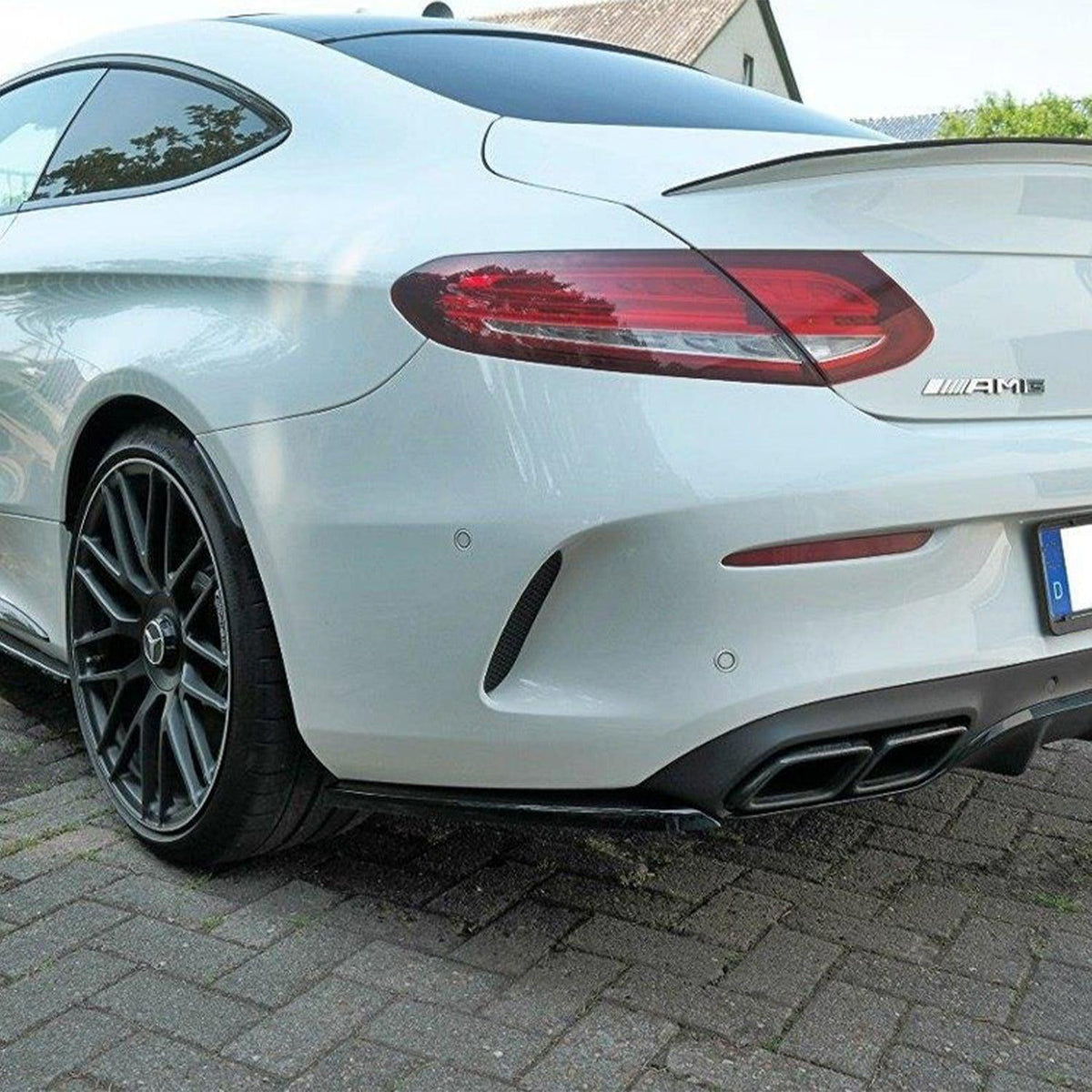 Maxton Design Rear Side Splitters for Mercedes C 205 63 AMG Coupe (2016-2018) in Gloss Black