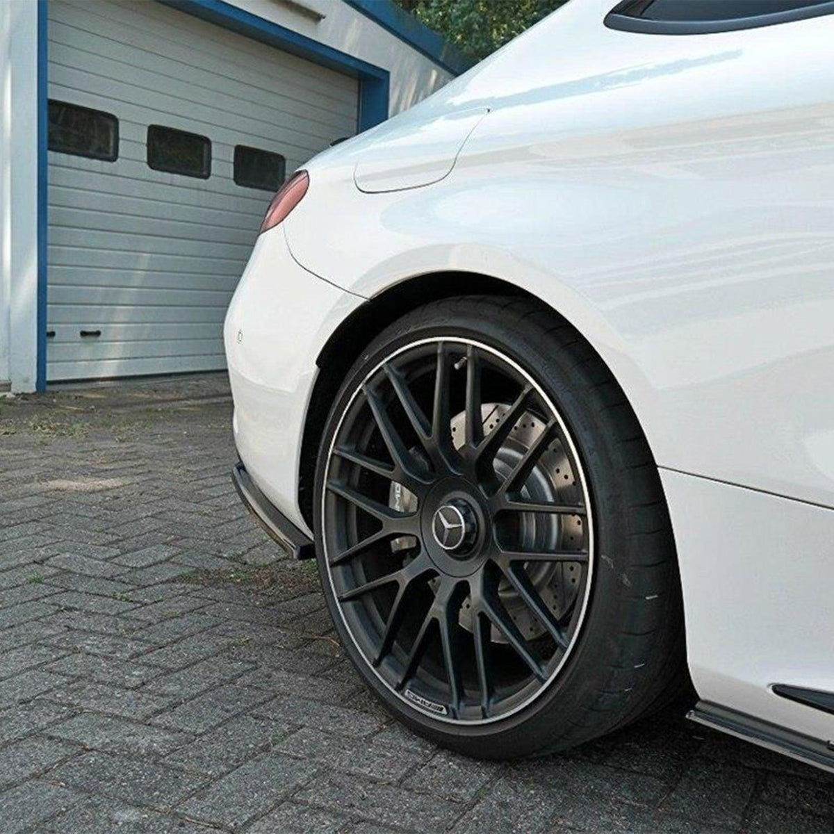 Maxton Design Rear Side Splitters for Mercedes C 205 63 AMG Coupe (2016-2018) in Gloss Black