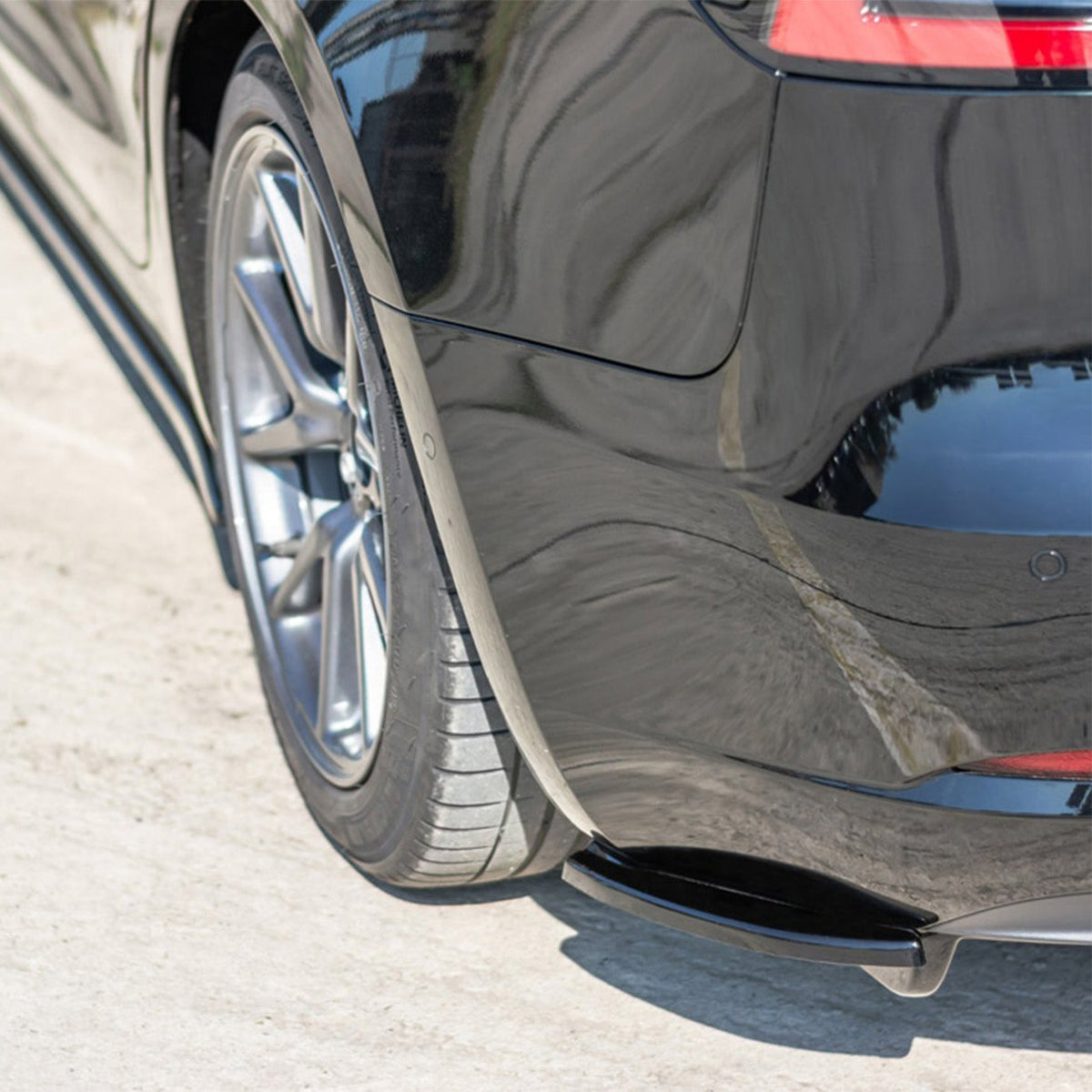 Maxton Design Tesla Model 3 V1 Rear Side Splitters In Gloss Black (2017-2023)