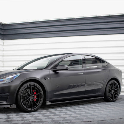 Maxton Design Tesla Model 3 V2 Side Skirts In Gloss Black (2017-2023)