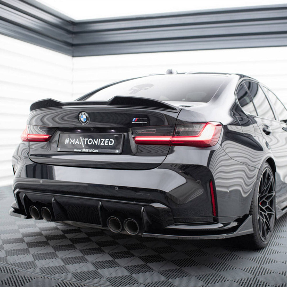 Maxton Design BMW M3 V4 CSL Look Rear Side Splitters In Gloss Black (G80/G81)