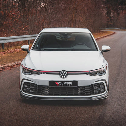 Maxton Design Volkswagen Golf GTI/R-Line V4 Front Splitter In Gloss Black (Mk8)