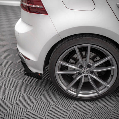 Maxton Design Volkswagen Golf R Street Pro Rear Side Splitters In Black With Flaps (Mk7)