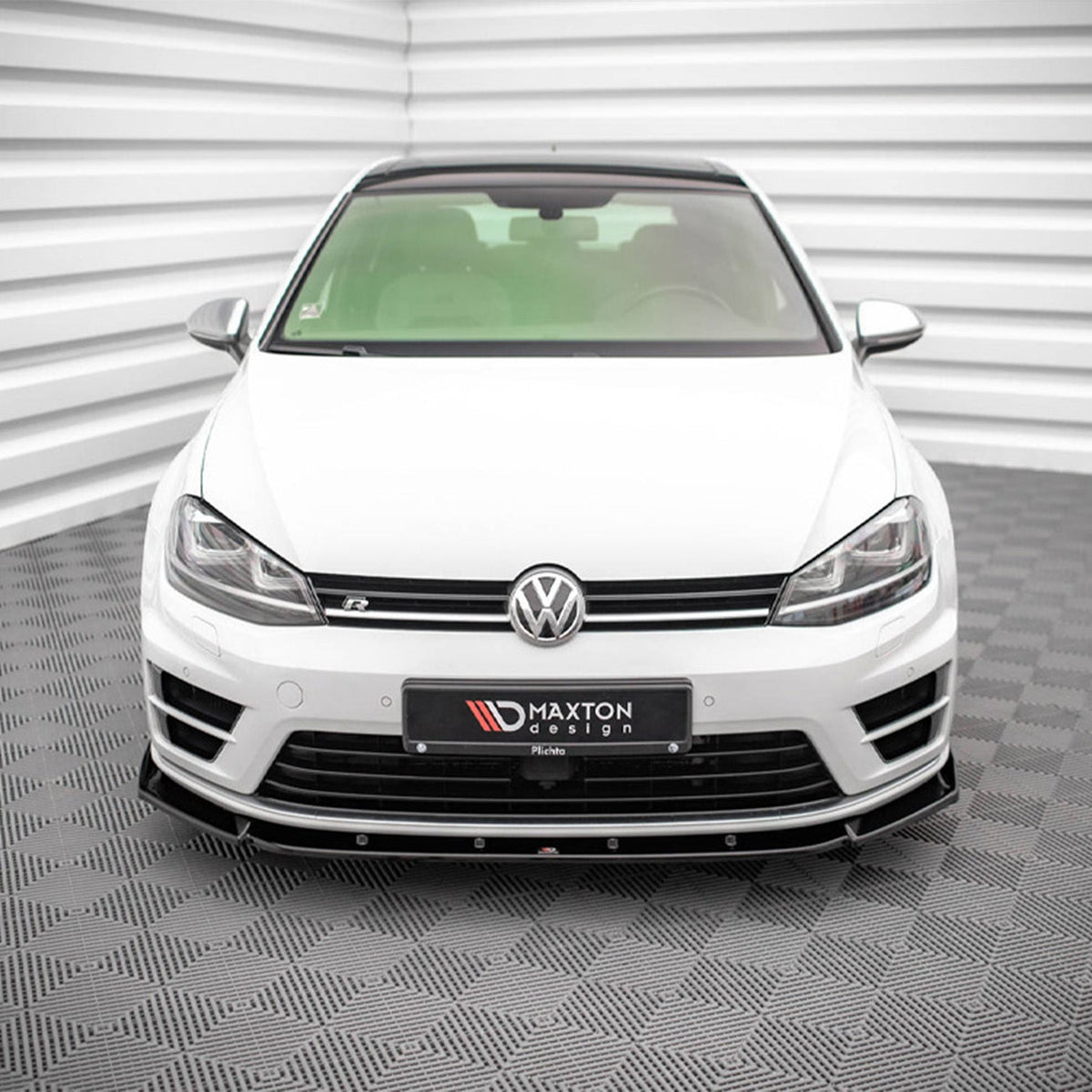Maxton Design Volkswagen Golf R V4 Front Splitter In Gloss Black (Mk7)