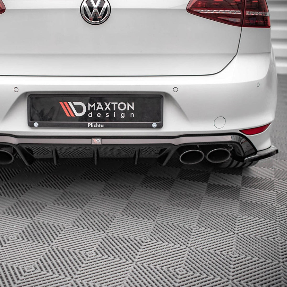 Maxton Design Volkswagen Golf R V4 Rear Side Splitters In Gloss Black (Mk7)