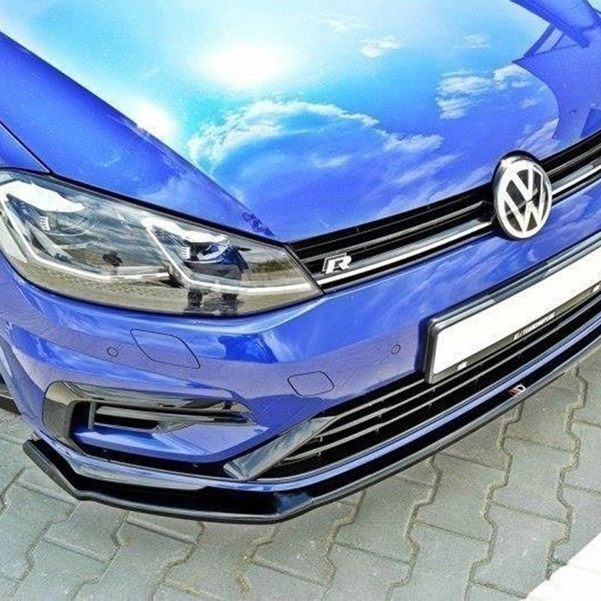 Maxton Design Volkswagen Golf R V2 Front Splitter In Gloss Black (Mk7.5)