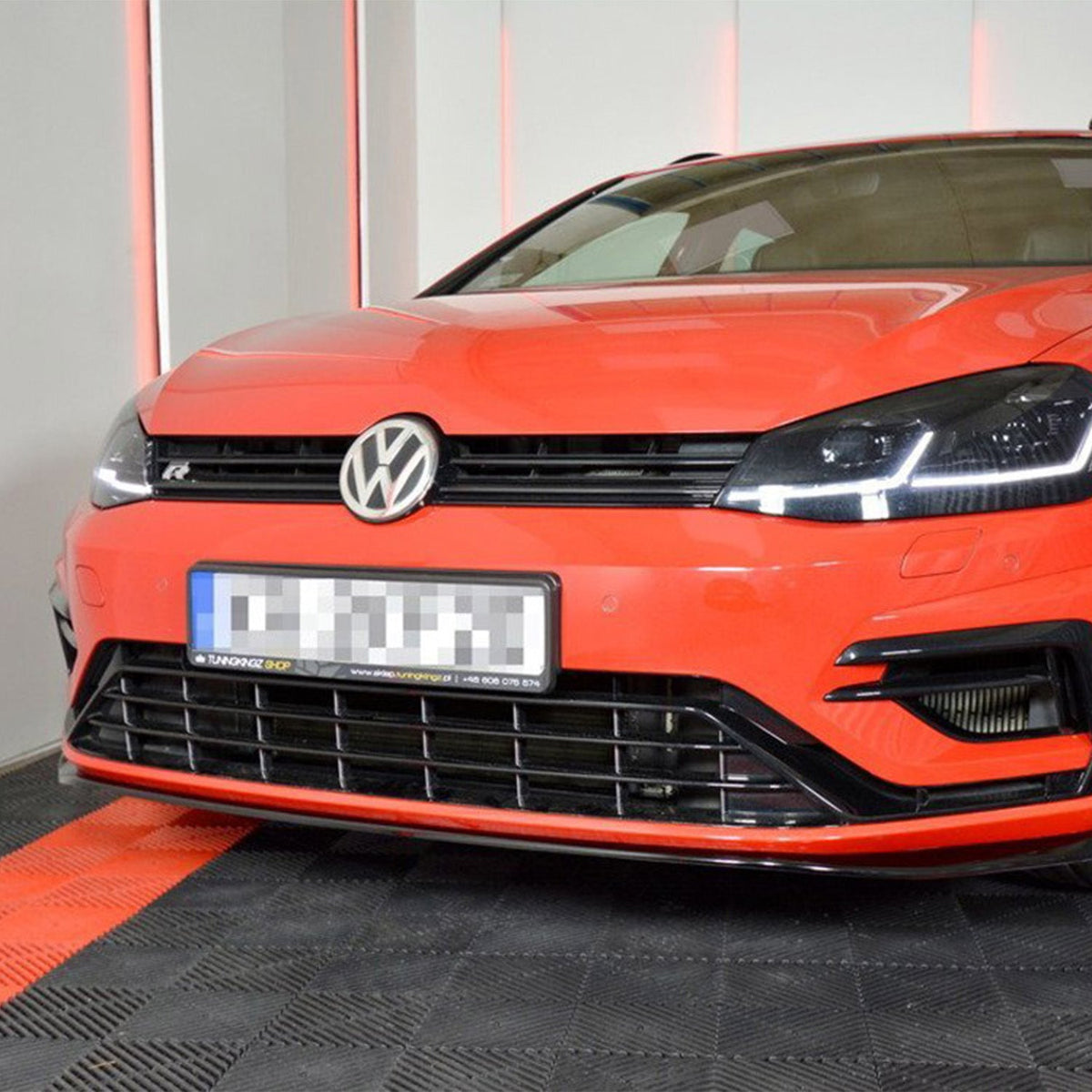 Maxton Design Volkswagen Golf R V7 Front Splitter In Gloss Black (Mk7.5)