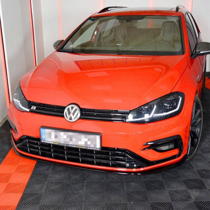 Maxton Design Volkswagen Golf R V7 Front Splitter In Gloss Black (Mk7.5)