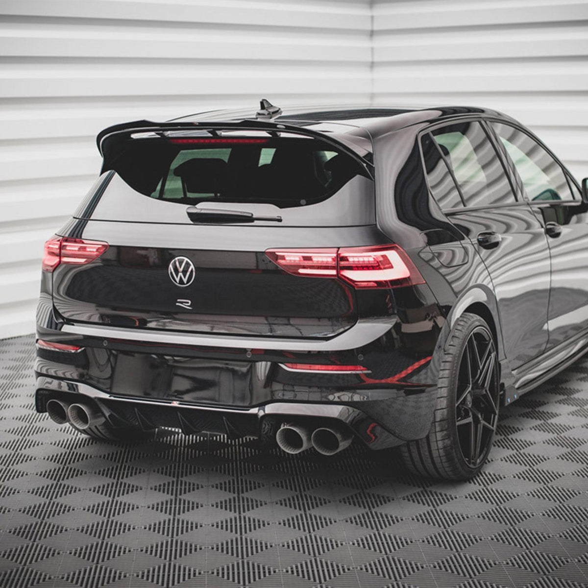 Maxton Design Volkswagen Golf R V1 Rear Diffuser In Gloss Black (Mk8)