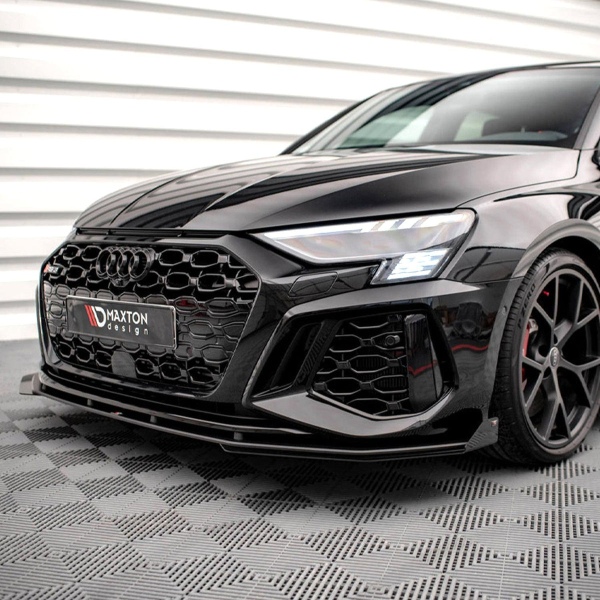 Maxton Front Flaps AUDI RS3 Sportback 8Y (2020-) in Black