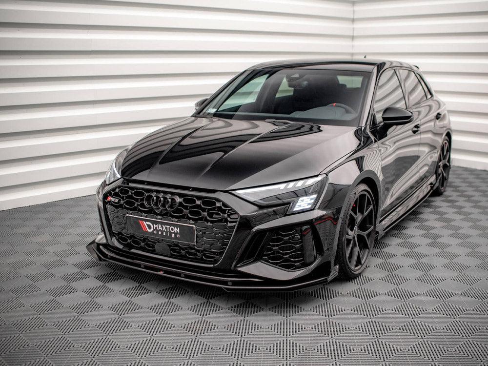 Maxton Front Flaps AUDI RS3 Sportback 8Y (2020-) in Black