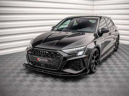 Maxton Front Flaps AUDI RS3 Sportback 8Y (2020-) in Black