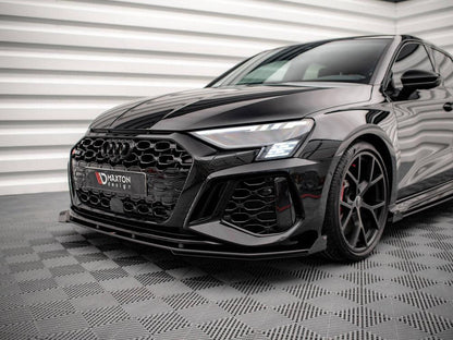 Maxton Front Flaps AUDI RS3 Sportback 8Y (2020-) in Black