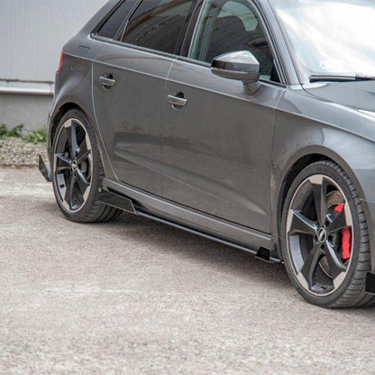 Maxton Racing Side Skirt Splitters (+Flaps) Audi RS3 8V Sportback (2015-2016)