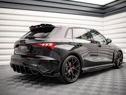 Maxton Rear Side Flaps Audi RS3 Sportback 8Y (2020-) in Gloss Black