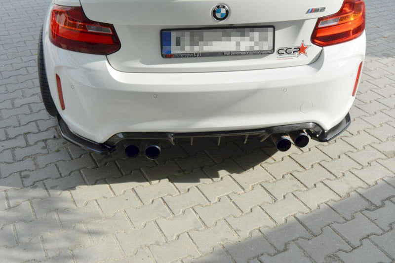 Maxton Rear Side Splitters BMW M2 F87 (2016-) In Gloss Black