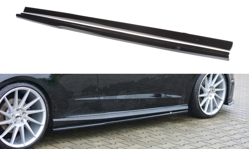 Maxton Side Skirts Diffusers Audi S3 / A3 S-Line 8V / 8V Fl Hatchback in Gloss Black