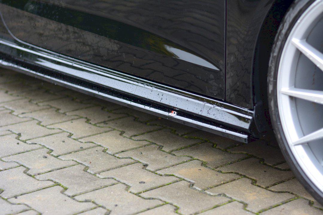 Maxton Side Skirts Diffusers Audi S3 / A3 S-Line 8V / 8V Fl Hatchback in Gloss Black