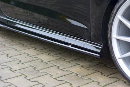 Maxton Side Skirts Diffusers Audi S3 / A3 S-Line 8V / 8V Fl Hatchback in Gloss Black