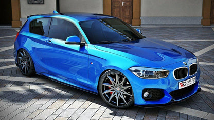 Maxton Side Skirts Diffusers BMW 1 F20/F21 M-Power (Facelift) Gloss Black