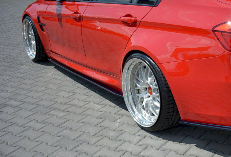 Maxton Side Skirts Diffusers V.1 BMW M3 F80 (2014-18) In Gloss Black