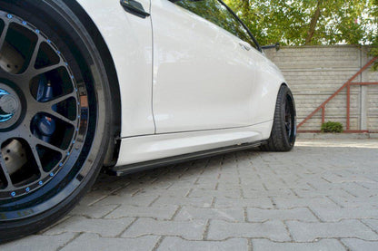 Maxton Side Skirts Splitters BMW M2 F87 (2016-) In Gloss Black