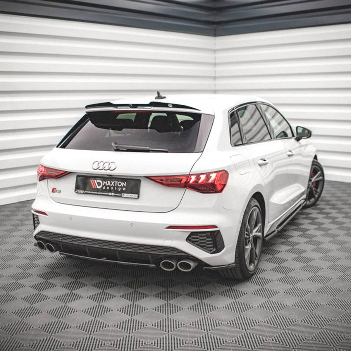 Maxton Spoiler Cap V.2 AUDI RS3 / S3 / A3 S-Line Sportback 8Y (2020-) in Gloss Black