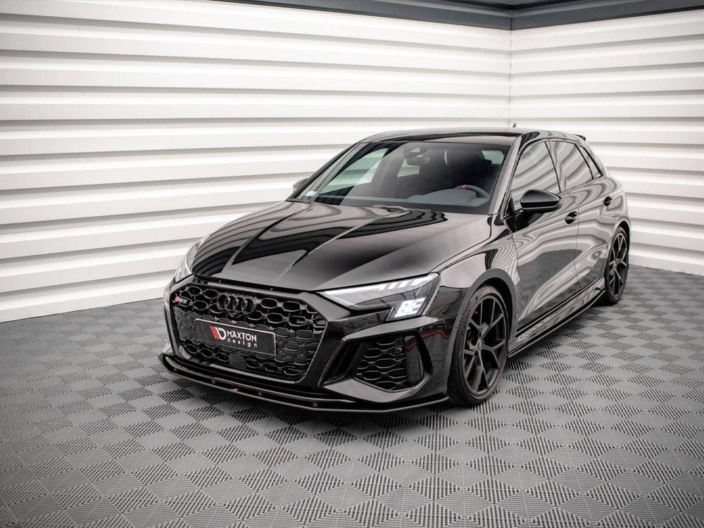 Maxton Street Pro Front Splitter Audi RS3 Sportback 8Y (2020-) in Black