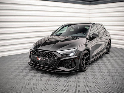 Maxton Street Pro Front Splitter Audi RS3 Sportback 8Y (2020-) in Black