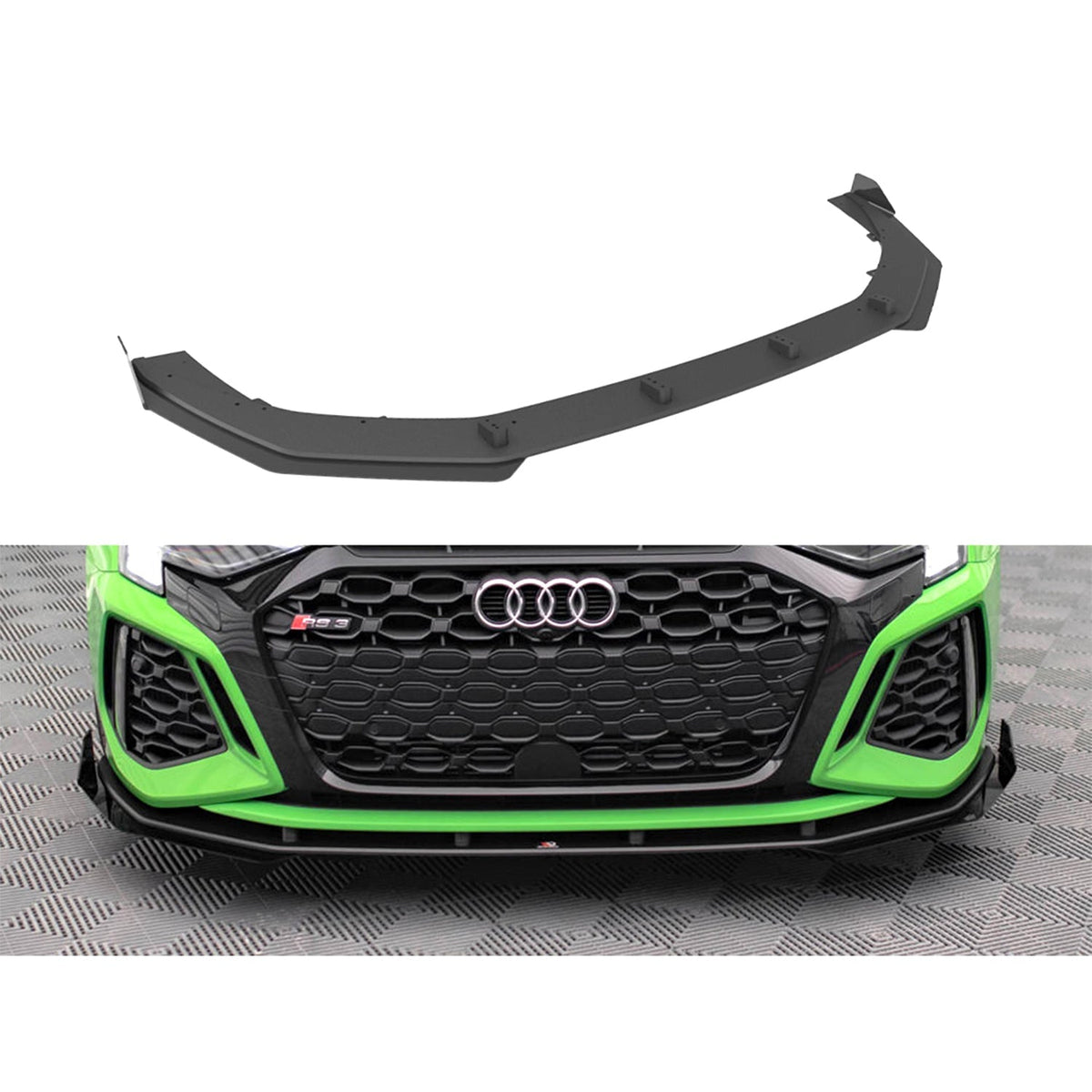 Maxton Street Pro Front Splitter V.1 (+FLAPS) for Audi RS3 8Y (2020-)