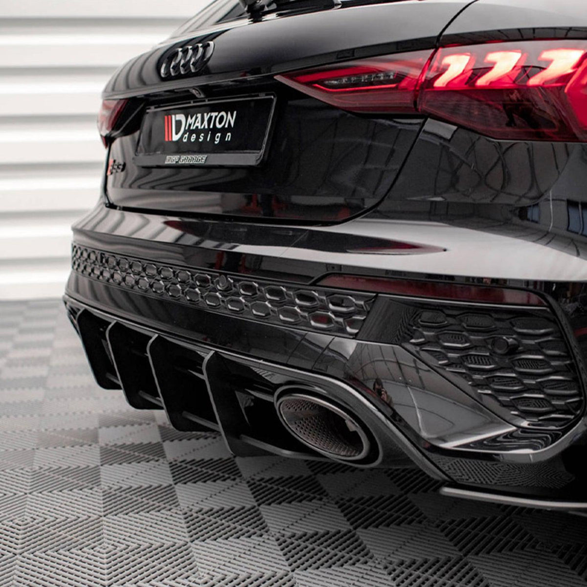 Maxton Street Pro Rear Diffuser Audi RS3 Sportback 8Y (2020-) in Black