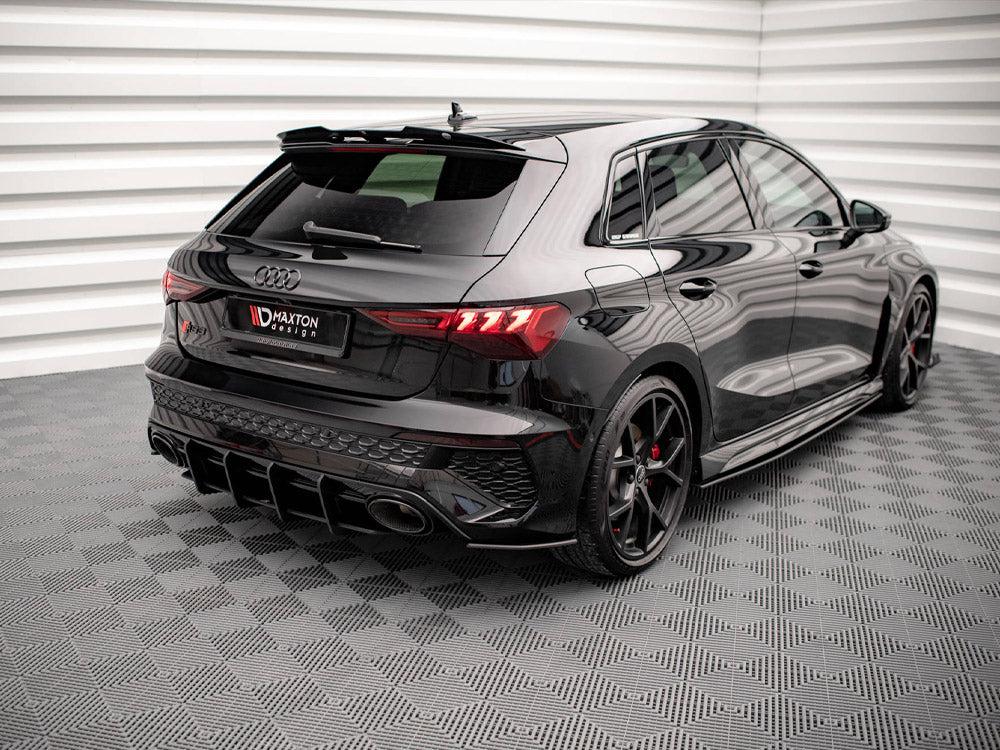 Maxton Street Pro Rear Side Splitters Audi RS3 Sportback 8Y (2020-) in Black