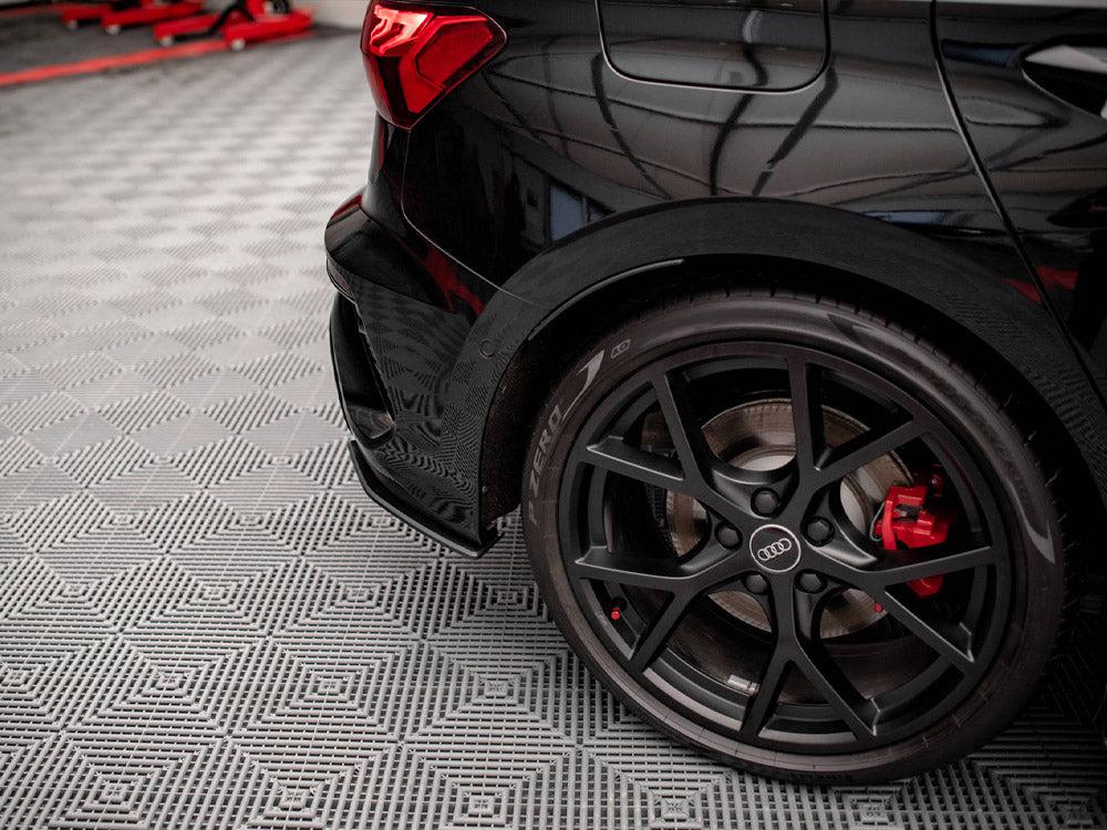 Maxton Street Pro Rear Side Splitters Audi RS3 Sportback 8Y (2020-) in Black