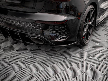 Maxton Street Pro Rear Side Splitters Audi RS3 Sportback 8Y (2020-) in Black