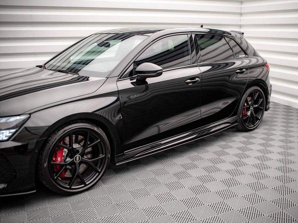 Maxton Street Pro Side Skirts Diffusers AUDI RS3 Sportback 8Y (2020-) in Black