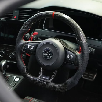Volkswagen Golf MK7 / MK7.5 GTI / GTD / R-Line / R Carbon Fibre Steering Wheel (CUSTOM / 2013 - 2020