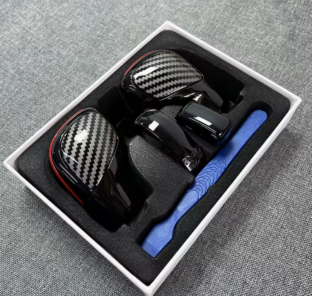 Carbon Fiber Texture DSG Shift Knob Gear Side Cover DSG Emblem For VW Golf 6 golf 7 R GTI Passat B7 B8 CC R20 Jetta MK6 GLI