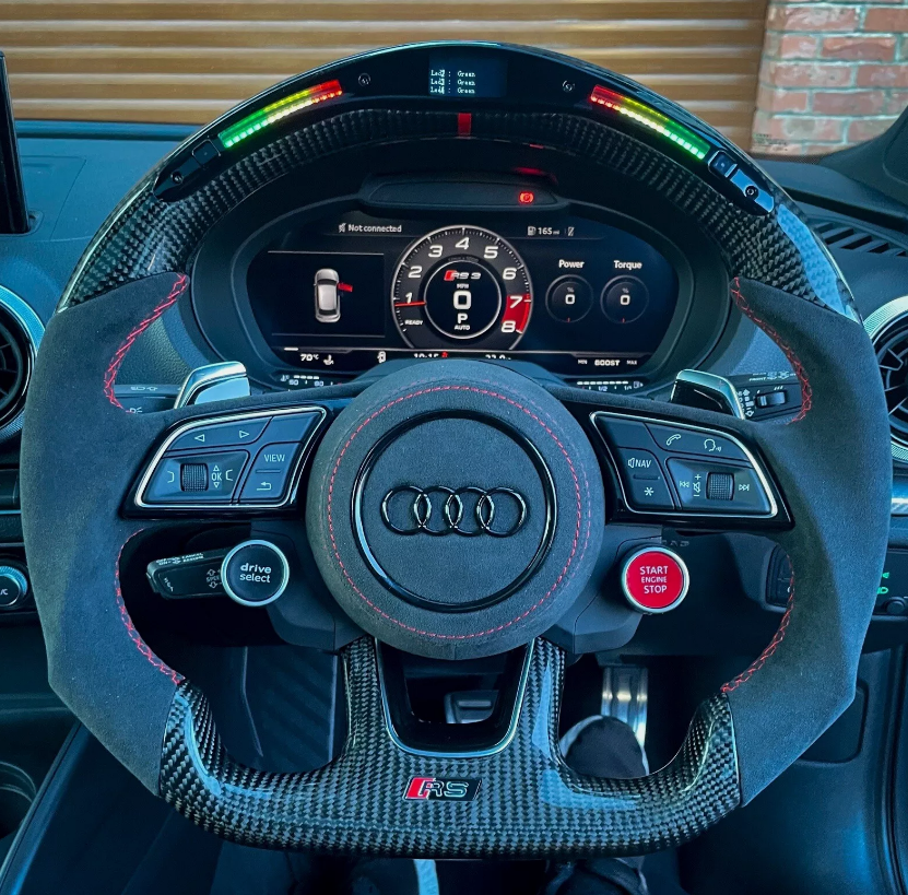 LED Carbon Fiber Steering Wheel for Audi B8/B8.5 A3 A4 A5 RS Models (2012–2016)
