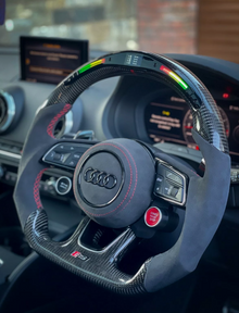 LED Carbon Fiber Steering Wheel for Audi B8/B8.5 A3 A4 A5 RS Models (2012–2016)