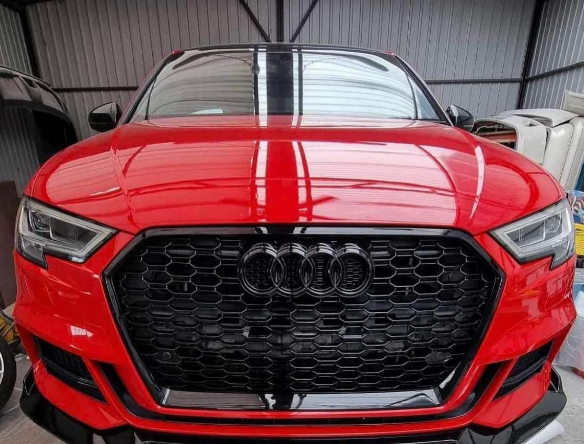 Audi A3 / S3 8V (Facelift) Replacement Honeycomb Front Grille in Gloss Black (2017-2020 Models)