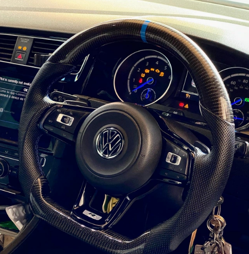 Volkswagen Golf MK7 / MK7.5 GTI / GTD / R-Line / R Carbon Fibre Steering Wheel (CUSTOM / 2013 - 2020