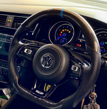 Volkswagen Golf MK7 / MK7.5 GTI / GTD / R-Line / R Carbon Fibre Steering Wheel (CUSTOM / 2013 - 2020
