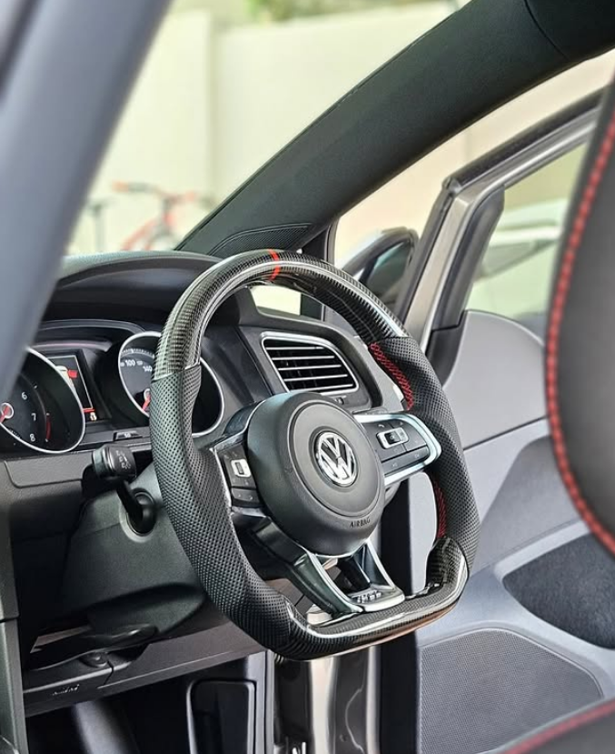 Volkswagen Golf MK7 / MK7.5 GTI / GTD / R-Line / R Carbon Fibre Steering Wheel (CUSTOM / 2013 - 2020