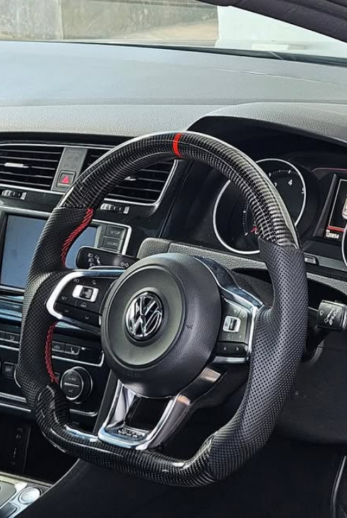 Volkswagen Golf MK7 / MK7.5 GTI / GTD / R-Line / R Carbon Fibre Steering Wheel (CUSTOM / 2013 - 2020