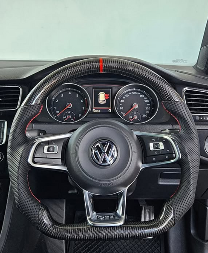 Volkswagen Golf MK7 / MK7.5 GTI / GTD / R-Line / R Carbon Fibre Steering Wheel (CUSTOM / 2013 - 2020