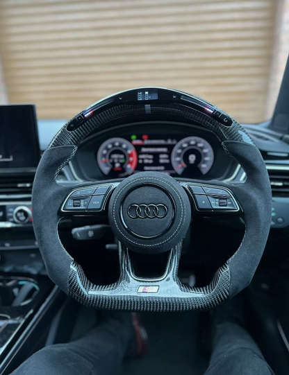 LED Carbon Fiber Steering Wheel for Audi B8/B8.5 A3 A4 A5 RS Models (2012–2016)