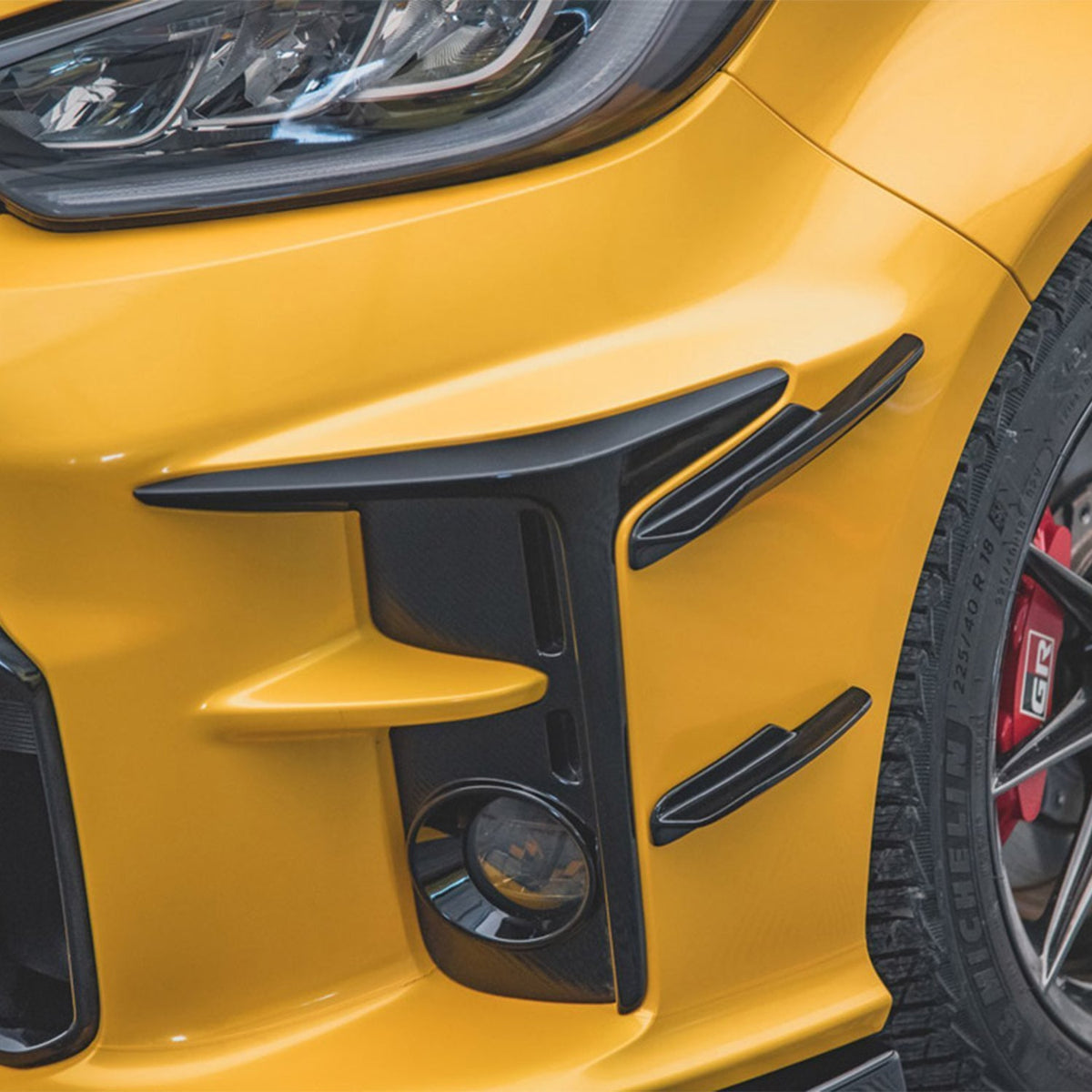 Maxton Design Toyota GR Yaris Front Bumper Canards In Gloss Black (Mk4)