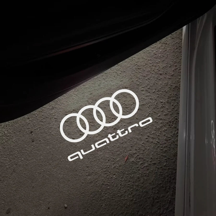 Audi Quattro LED Door Logo Projector Lights – 2 Piece Set | Welcome Lights