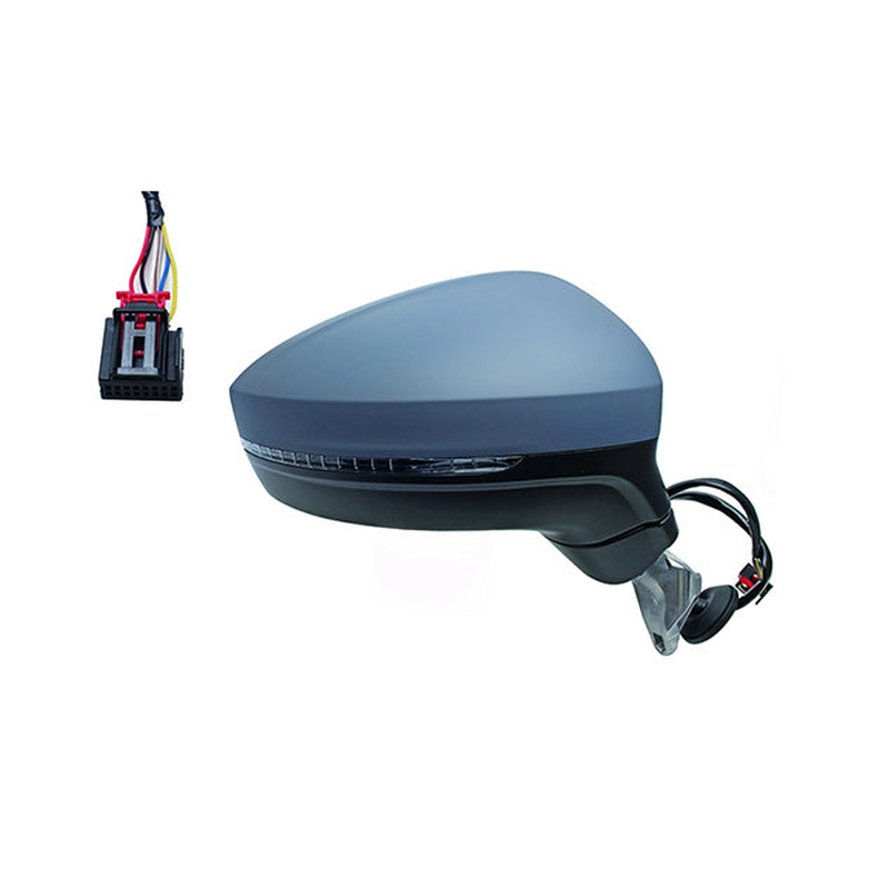 VW Tiguan 16-24 Door Mirror Elec Heated Inc Ind Glass & Primed Cover 6 Pin Right