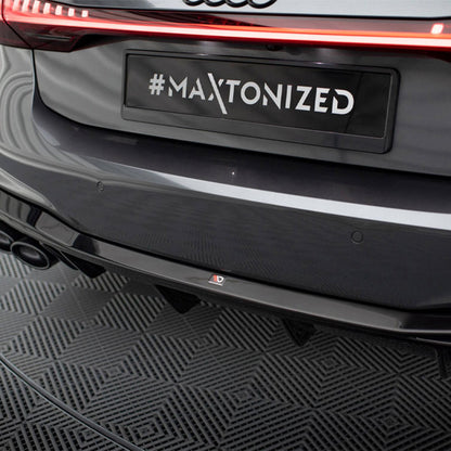 Maxton Design Rear Valance + Black Exhaust Ends Imitation compatible with Audi A7 S Line C8 / S7 C8 / C8 Facelift / S7 Facelift